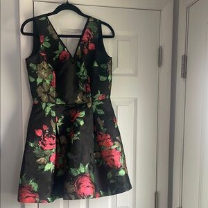Floral Sleeveless Dress - Black and Red Ivanka Trump